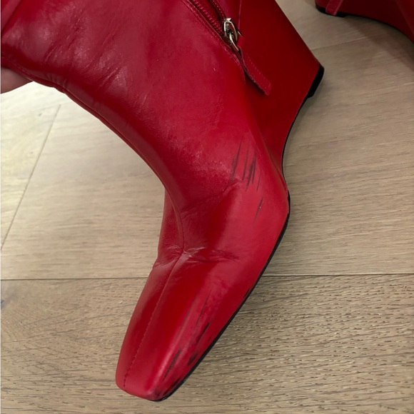 Zara limited edition red leather boots - Picture 6 of 6